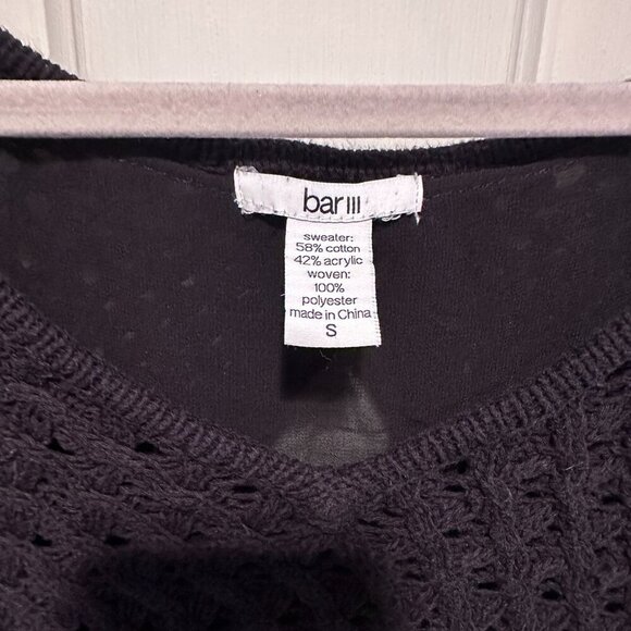 Bar II Black Knit Sweater with Sheer Open Back - Size Small - Picture 2 of 3